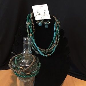Just Jewelry Set NWT / Browns & Teals